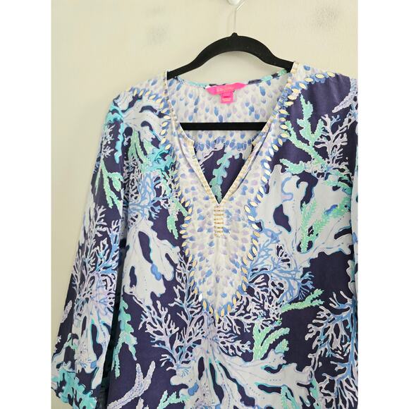 Lilly Pultizer Silk Tropical Top S - Picture 2 of 5